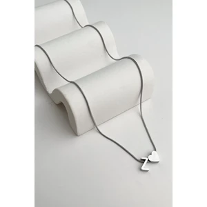 Çelik Kalp Detaylı Z Harfi Kolye (45CM+5CM)