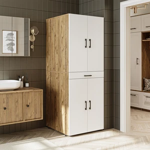 Banyo Dolabı Kapaklı Çamaşır ve Kurutma Makinesi Dolabı 70X185 cm