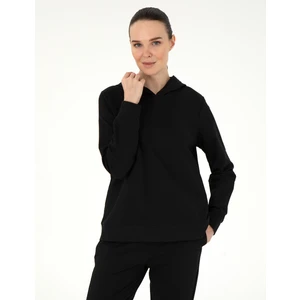 Pierre Cardin Kadın Siyah Oversize Kapüşonlu Sweatshirt 50308067-VR046
