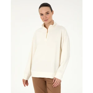 Pierre Cardin Kadın Ekru Regular Fit Modal Kumaş Sweatshirt 50308116-VR019