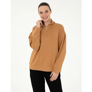 Pierre Cardin Kadın Camel Regular Fit Modal Kumaş Sweatshirt 50308116-VR015