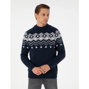 Pierre Cardin Erkek Lacivert Slim Fit Yarım Balıkçı Yaka Triko Kazak 50296448-VR033