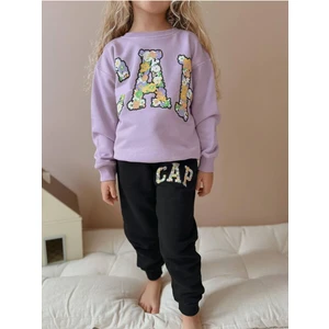 Yiğit Butik Çiçek Baskılı Taytlı Kız Çocuk Takım