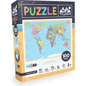 100 Parça Puzzle - World Map (Dünya Haritası)