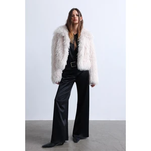 Ekru Suzie Suni Kürk Ceket