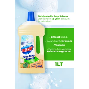 Sıvı Arap Sabunu - %100 Doğal Ve Güçlü Temizlik, Beyaz Sabun Kokulu Sıvı Arap Sabunu 1000 ml.