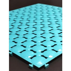 Balban Ticaret 8 Adet 33 x 33 x 1,5  cm  Ortopedik Plastik Yer Karosu, Geçkili Paspas, Islak Zemin Izgarası, Turkuaz Mavi