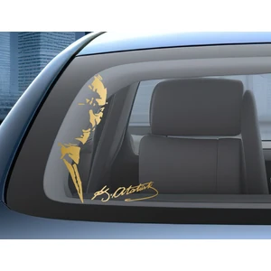 Sticker Usta Atatürk Mustafa Kemal ve Imza Sticker Araba Oto Motosiklet Karavan Sticker Etiket 00627