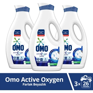 Active Oxygen Etkisi Sıvı Çamaşır Deterjanı Beyazlar İçin Leke Çıkarıcı 1690 ml x3