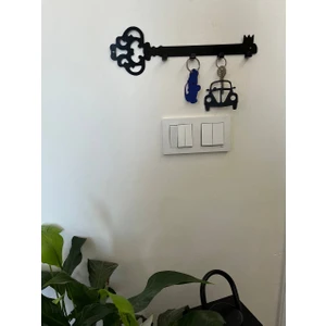 Nfs Dizayn Metal Lazer Kesim Dekoratif Osmanlı Anahtar Desenli Anahtarlık Duvar Askılığı