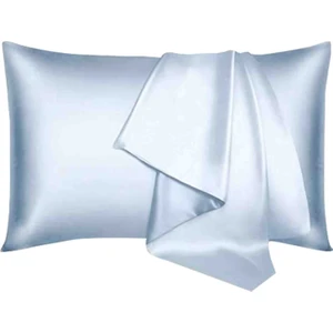 Buz Mavisi Rengi % 100 Ipek Yastık Kılıfı