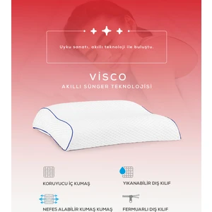 Moda Home Bedding Yüksek Boyun Destekli Ortopedik Yastık Çift Boyun Destekli Visco Yastık