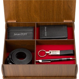 1414  Deri Erkek Cüzdan & Kartlık ve Kemer Seti