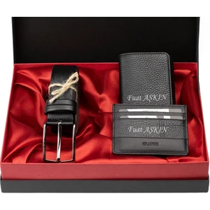 1414  Deri Erkek Cüzdan & Kartlık ve Kemer Seti