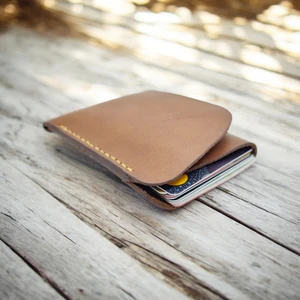 Cy Leather Zenith Camel Hakiki Deri El Yapımı Kartlık