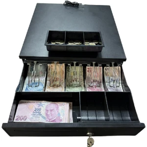 Para Çekmecesi Büyük Boy Elektronik Sistem 5 Adet Banknot 5 Adet Madeni Para Gözlü