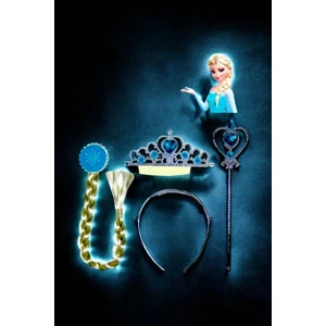 Frozen Elsa Temalı Saç Taç ve Asa Seti - Doğum Günü Parti ve Eğlenceli Etkinlikler Için