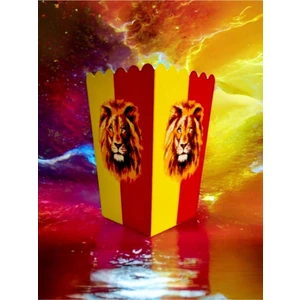 Sarı-Kırmızı Taraftar Temalı 8 Adet Mısır Kutusu - Doğum Günü Parti ve Eğlenceli Etkinlikler