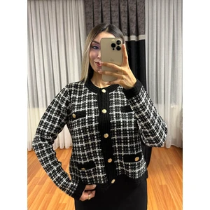 Gold Dügme Detaylı Hırka