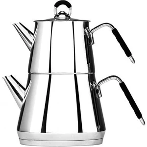 Serenity - Çelik Çaydanlık Takımı Gümüş Orta