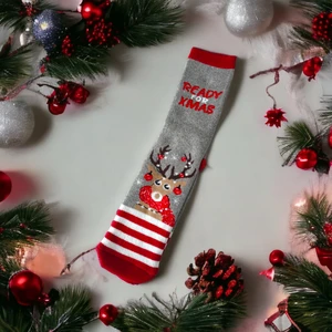 Sembol Yılbaşı Temalı Uzun Havlu Çorap Christmas Yeni Yıl