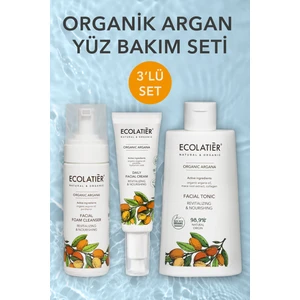 Özel 3’lü Cilt Bakım Seti: Yüz Temizleme Köpüğü + Yüz Toniği + Yüz Bakım Kremi Organik Argan