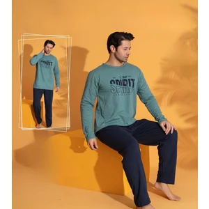 Almines Pijama Battal Uzun Kollu Penye Erkek Pijama Takımı