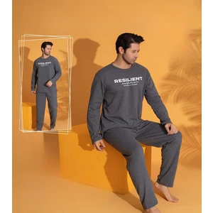 Almines Pijama Battal Uzun Kollu Penye Erkek Pijama Takımı