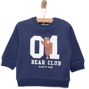 HelloBaby Basic Az Şardonlu Aslan Desenli Sweatshirt Erkek Bebek