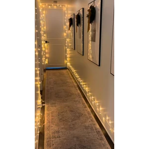 50 Metre Fişli Sarı LED Işık Noel Yılbaşı Ağacı Işığı LED Ampül Çam Ağacı Balkon Merdiven Salon Yada Oda Süslemelerinde Kullanıma Uygun 220V Prizden Enerjisini Alır