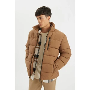 Su İtici Rüzgar Geçirmez Slim Fit Dar Kesim Dik Yaka Astarlı Fermuarlı Cepli Kışlık Şişme Mont D1415AX24WN