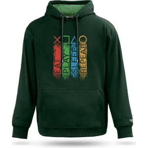 Gamer Kapşonlu Tasarım Sweatshirt