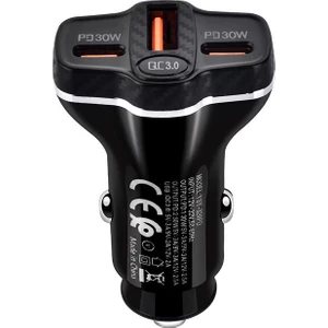 Şarj Akım Korumalı Pd 60W +Usb 78W Araç Çakmaklık Şarjı Araç Şarj Istasyonu Araç Şarj Başlık