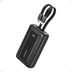 Zolo Powerbank (10K, 30W, Dahili USB-C + Lightning Kablo) - Siyah - A1680