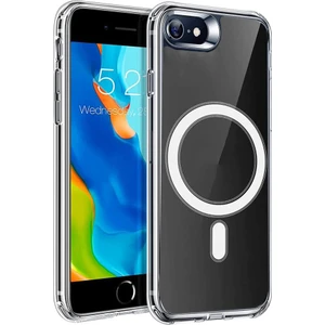 Kzy Apple iPhone 8 Kılıf Magsafe Kablosuz Şarj Destekli Şeffaf Silikon Kapak