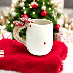 Boni Bon Collection Design 3D Kabartma El Yapımı Seramik Mantar 🍄 Kupa Bardak 400 ml Hediye paketi Yapılır 🎁