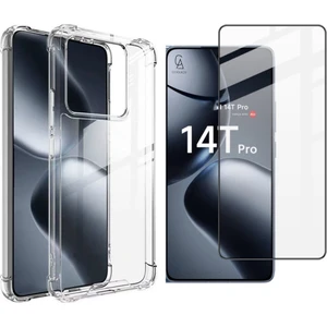 Xiaomi Mi 14T Pro Uyumlu Köşe Dolgulu Anti Shock Telefon Kılıfı ve 5d Kırılmaz Cam Ekran Koruyucu