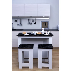 Moka Park AVM Tabureli 4 Kişilik Dikdörtgen Şık Mutfak Adası Mutfak Masası Yemek Masası