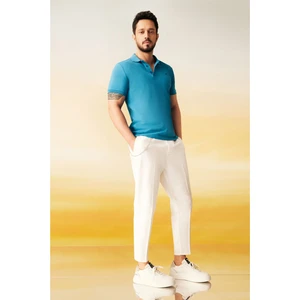 Erkek Koyu Mavi %100 Pamuk Serin Tutan Polo Yaka T-shirt E001004