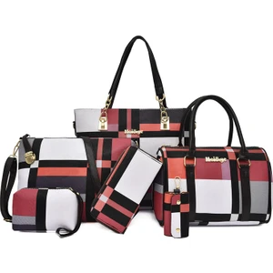 Cabbage Dog Yeni Moda Tek Omuz Crossbody Kadın Çanta Altı Parçalı Seti (Yurt Dışından)