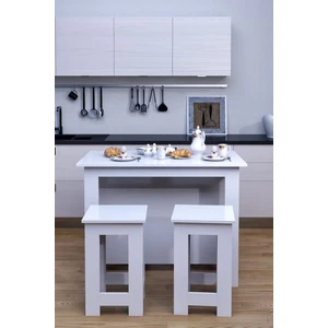 Moka Park AVM Tabureli 4 Kişilik Dikdörtgen Şık Mutfak Adası Mutfak Masası Yemek Masası