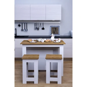 Moka Park AVM Tabureli 4 Kişilik Dikdörtgen Şık Mutfak Adası Mutfak Masası Yemek Masası