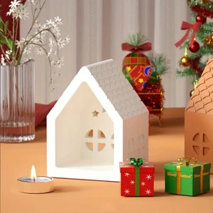 Ev Dekoratif Mumluk 2li Set I Ham (Boyanmamış) I Döküm Seramik Tozu