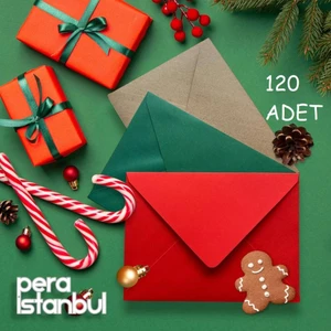120 Adet Yılbaşı Yeni Yıl Temaları Renkli Küçük Zarf 7x9