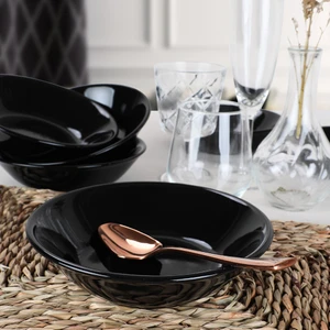 Siyah Hitit Yemek Tabağı 18 Cm 6 Adet