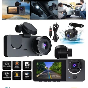 Idragon® Araç Kamerası Y15 Fhd 1080P Araç Için Ekranlı Ön Arka ve Araç Içi Kamera