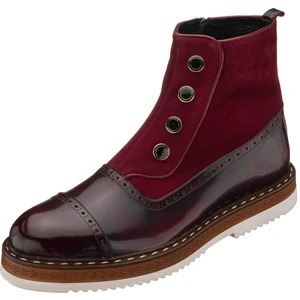 Costo Shoes NVN491 Bordo Açma Deri Eva Taban Büyük Numara Bot Rahat Geniş Kalıp Premıum Serisi