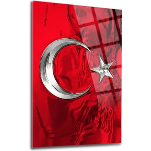 Türk Bayrağı 4mm Kırılmaz Temperli Yüksek Çözünürlüklü Cam Tablo