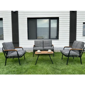 2+1+1 Zen Bahçe Takımı, Balkon, Bahçe, Cafe Mobilyası, Pofuduk Metal Çay Seti