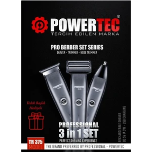TR-375 (3in1) Günlük Erkek Tıraş Bakım Seti (3 Başlıklı ve Ek Başlık Hediyeli)